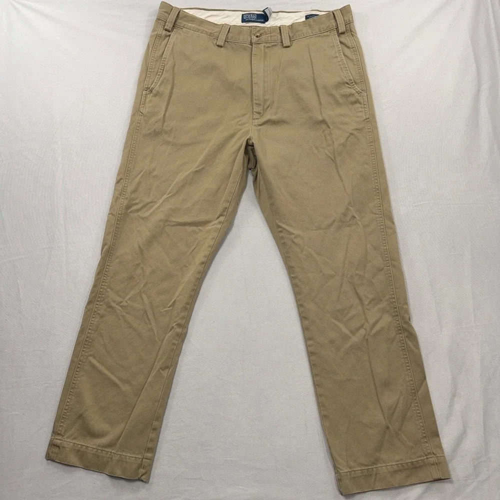 Polo Ralph Lauren Chino Pants Salinger Relaxed Fit Heritage Khaki Mens 34/30